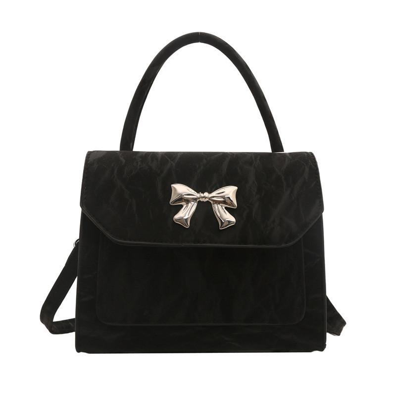 Fashionable Urban Chic Pu Shoulder Bag For Women With Elegant Bowknot Design чёрный