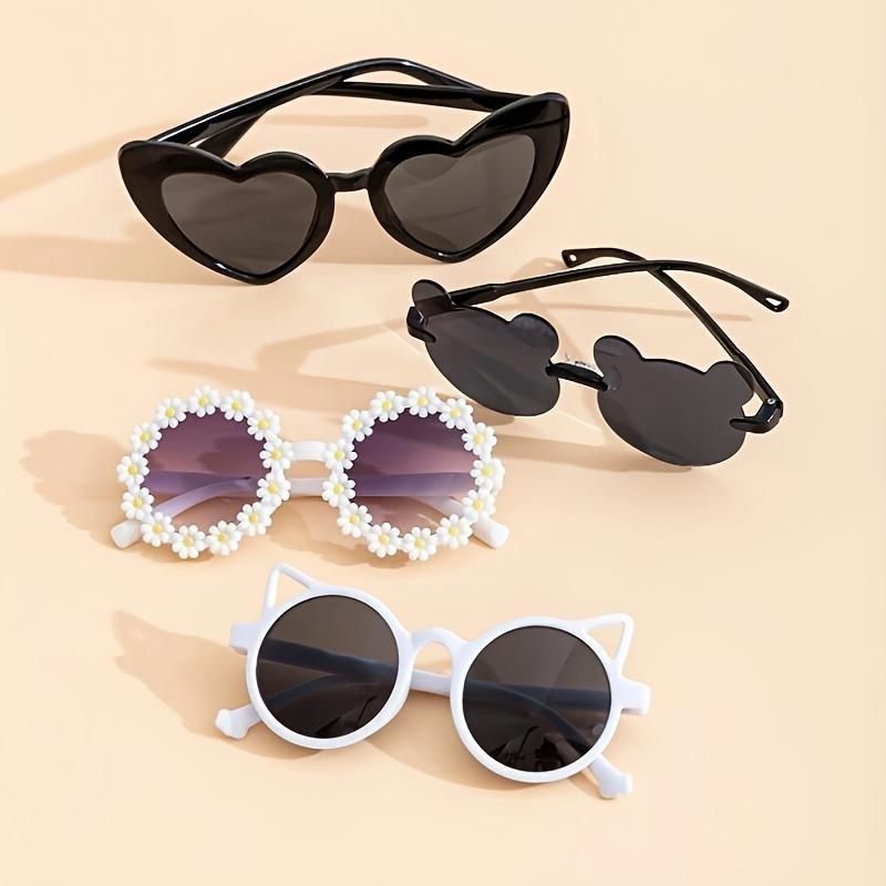 1/4pcs Cute Heart Bear Ear Glasses Fashion Accessories for Party Birthday Valentine Day Gift