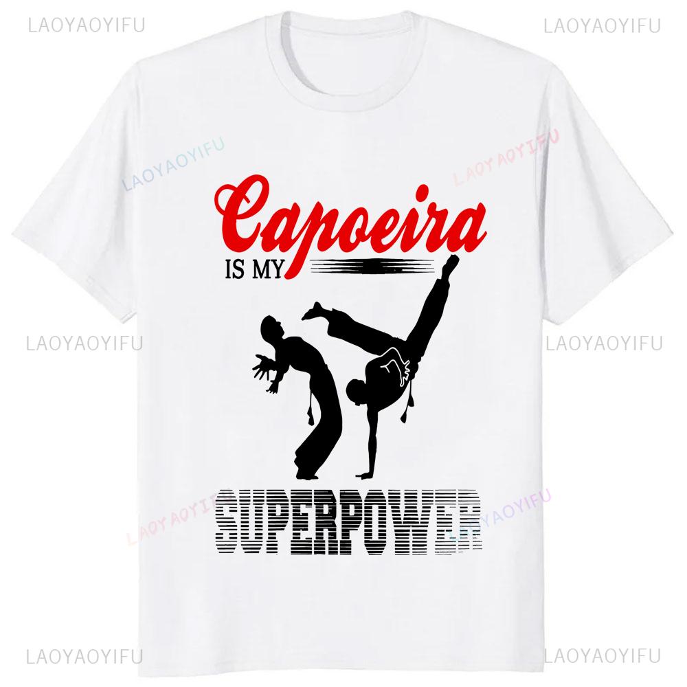 Vintage Capoeira Printed Tshirt Brazilian Faith Casual Fashion Loose Streetwear Short Sleeve Man Tshirt Breathe Women Tees