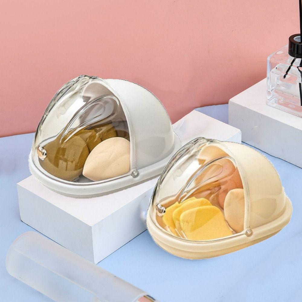 

Cute Beauty Egg Storage Box Rabbit Shape Desktop Cosmetic Organizer Powder Puff Storage Box Travel бежевий