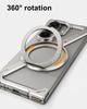 Oatsbasf Metal Minimalist Z Case for Samsung Galaxy Z Fold 7 with 360°Rotation Ring Stand Magnetic Phone Cover Shockproof Bumper
