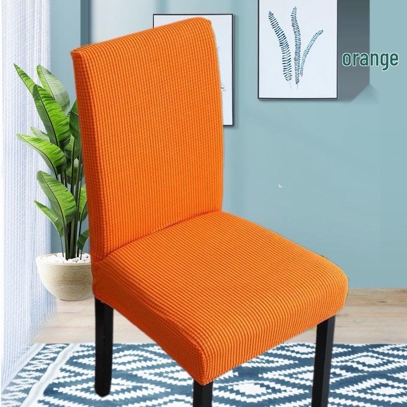 Unifarbener Hochlehner-Fleece-Stuhlbezug - Rutschfest, Staubdicht, Öl- und Fleckenabweisend, Esszimmerbankett-Überzug