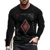 Men's 3D Printed Long Sleeve Casual Fashion Crew Neck T-Shirt Sports Daily Comfort Light Breathable Quick Drying Top