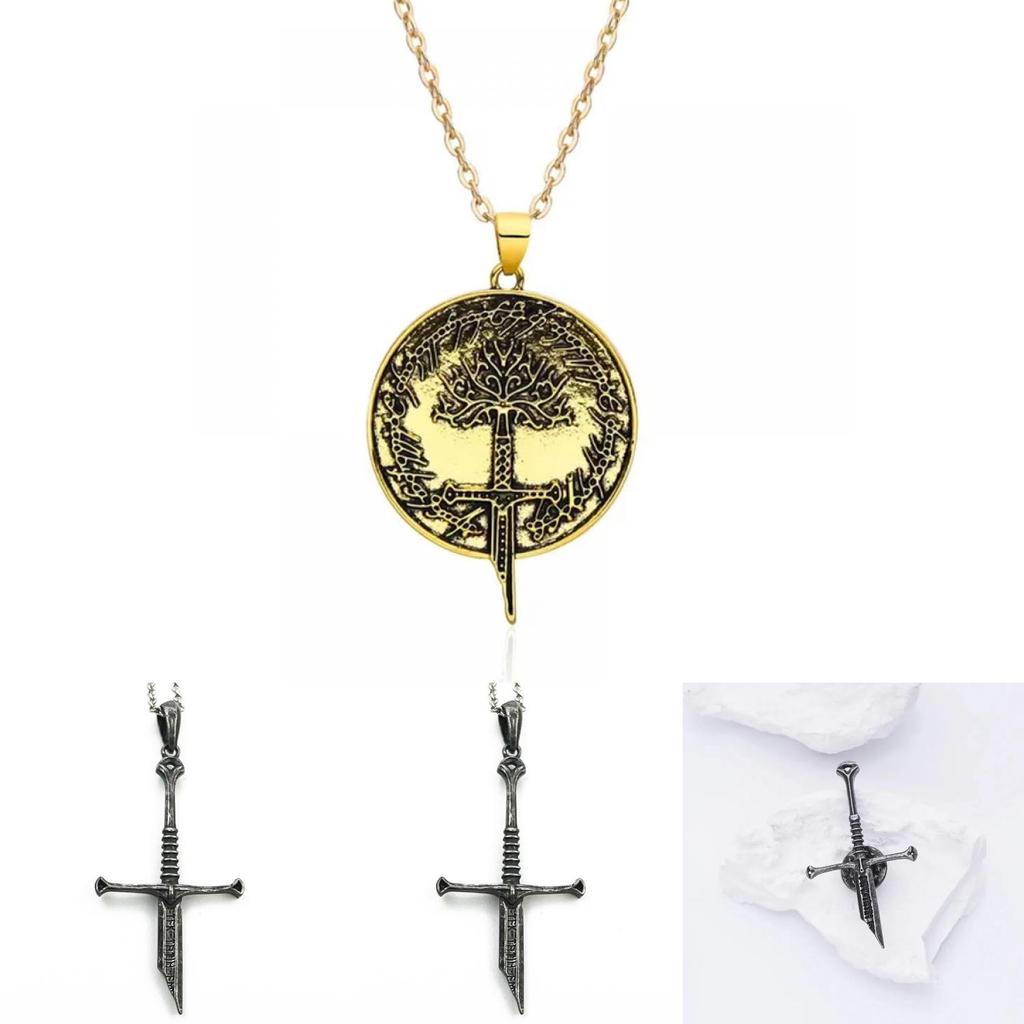 Unique Geometric Metal Necklace Inspired By With Elegant Short Sword Design