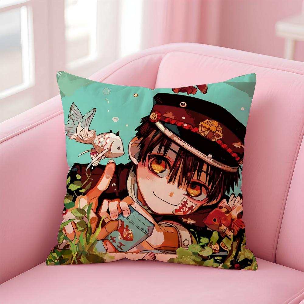 anime fantasy JJibaku SShounen HHanako Cushion Cover Pillow Case Soft Friendly Fabric Concealed Zipper
