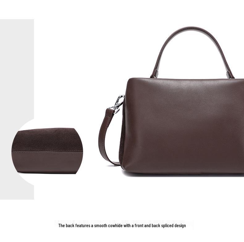 Women's Frosted Cowhide Large Capacity Crossbody Handbag - Autumn/Winter Fashion