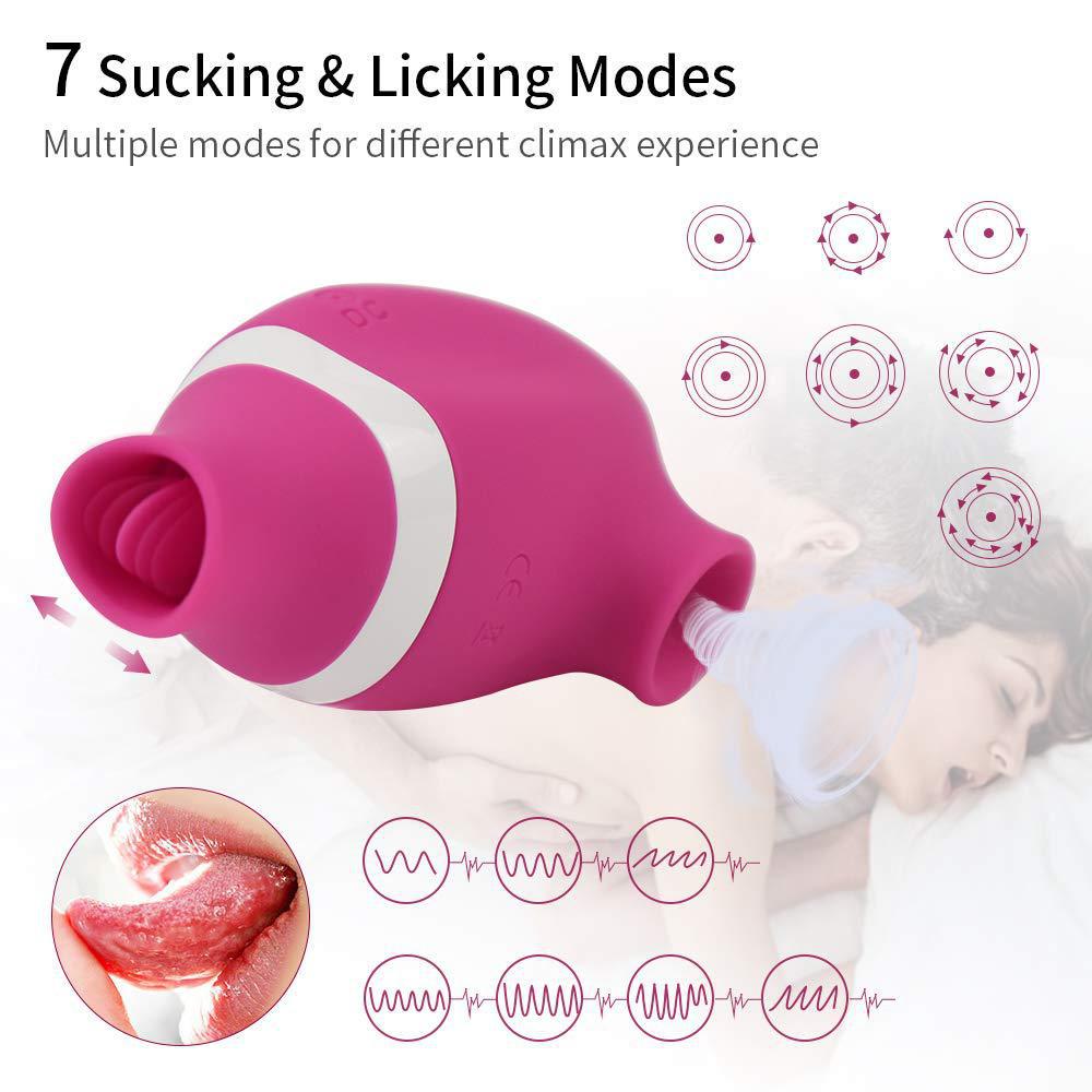 2 In 1 Clit Sucker Vibrator Female for Women G-Spot Sucking Licking Double Stimulation Nipples Massagers Tongue Sex Toy Adult