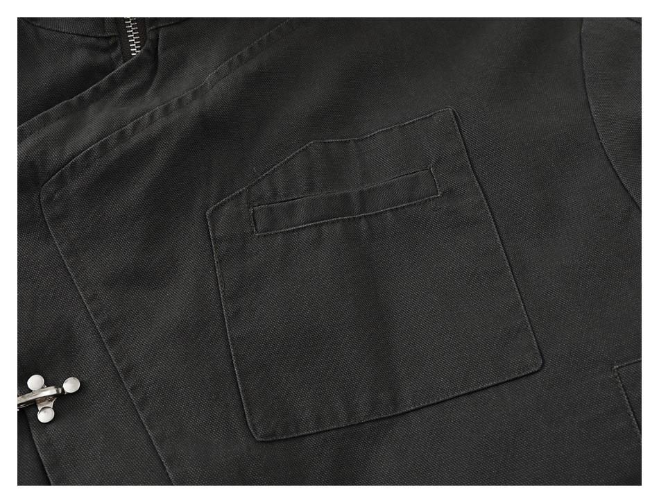 CTOSRCZ Guochao Herren Arbeitsjacke mit Stehkragen - Trendy, Lockerer Schnitt für Frühling und Herbst CJ07