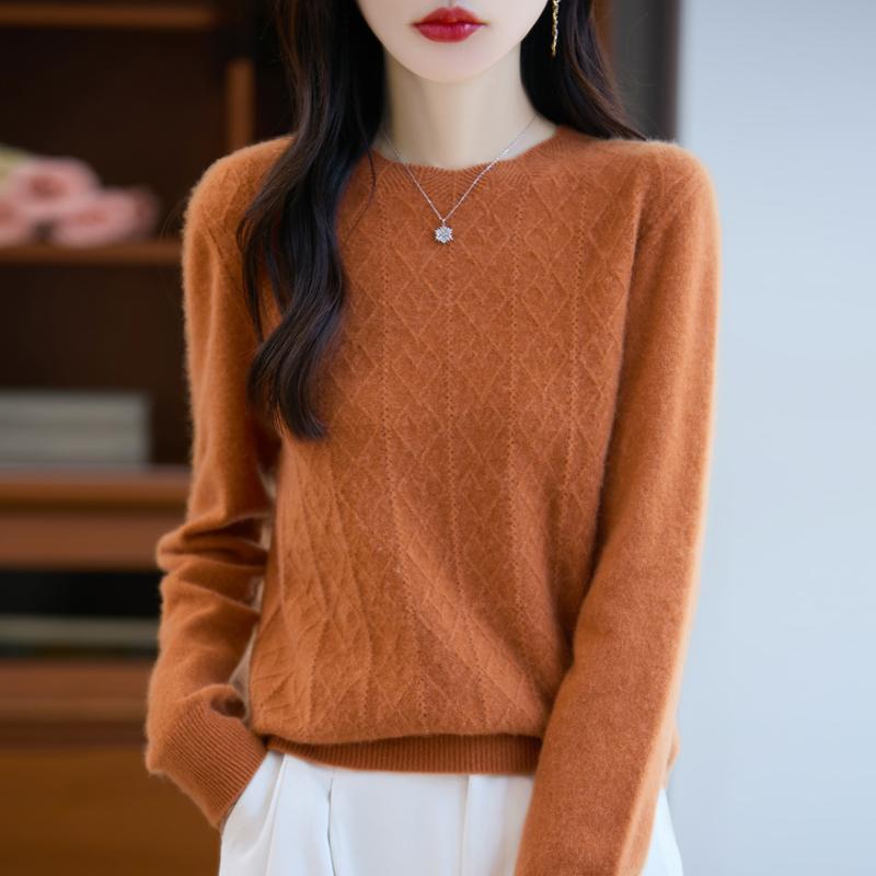 Dámský kašmírový svetr Kašmír Qinghe 30% kašmír 70% vlna podzimní a zimní pulovr hřejivý a módní