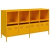 VidaXL Mustard Yellow Buffet 135x39x73.5 Cm Cold-Rolled Steel, Storage Cabinet, Kitchen Storage Furniture, 3307164