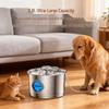 Stainless Steel Silent Pet Water Fountain - 2.8L Large Capacity for Cats