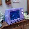 Mini TV Real Video Playback Mini Working TV for Doll Houses 1/12 Scale with Rotatable Antenna USB Rechargeable Battery Miniature Furniture Toy Gift