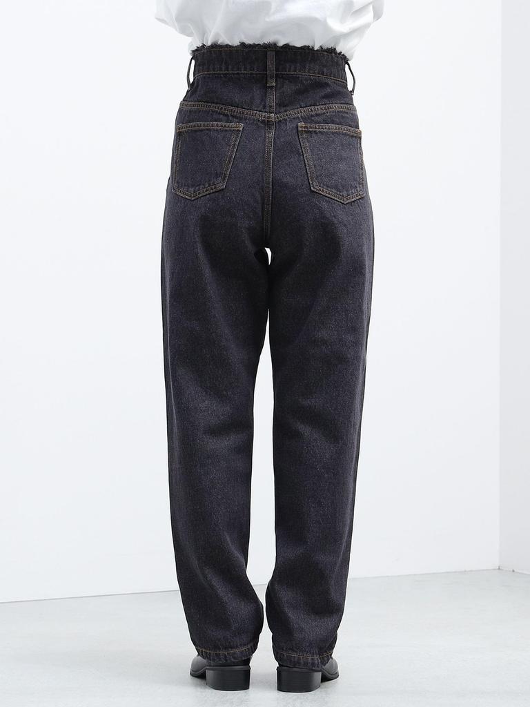 BEAMS HEART Denim Tapered Size Black Women's Pants, M,