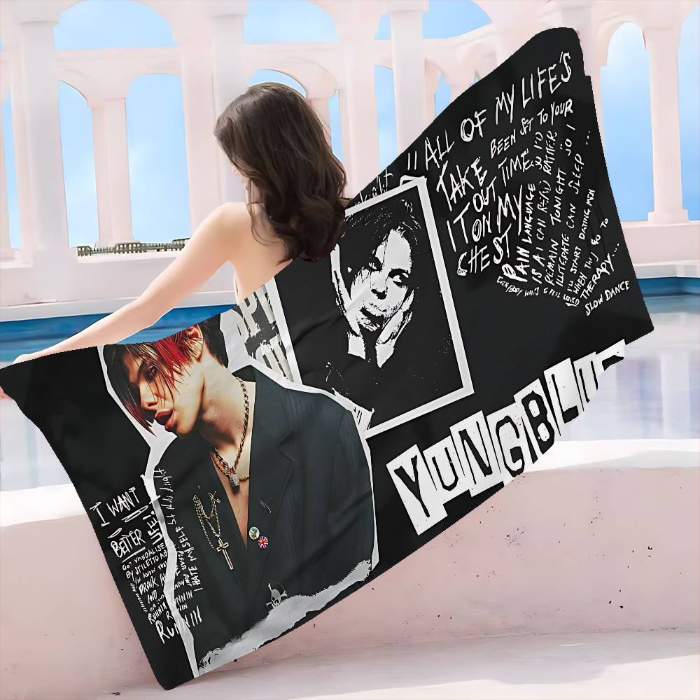 Singer Y-Yungblud Microfiber Printed Beach Towel Mountain Climbing Yoga Beach Swimming Running Absorbent Soft Towel