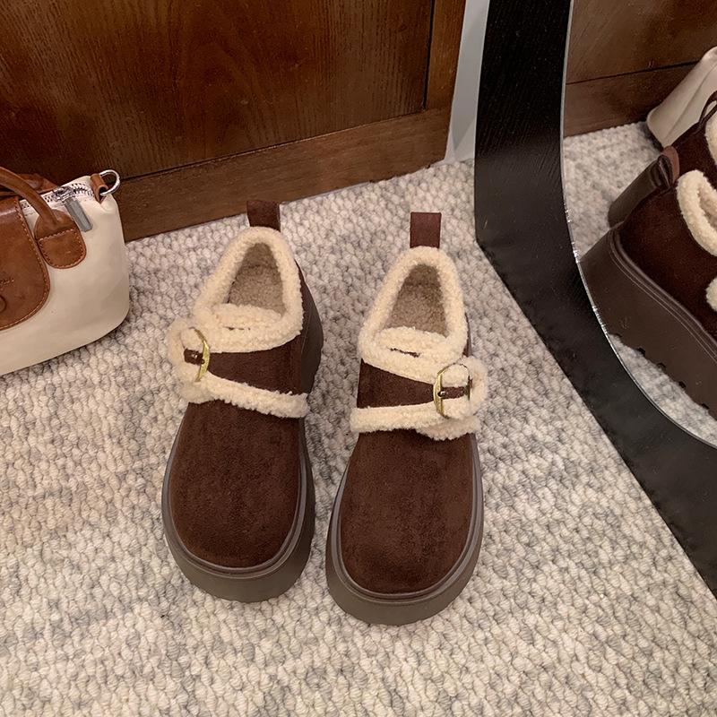 

Women s Lace-Up Lightweight Chunky Sole Winter Warm Fleece-Lined Snow Boots Non-Slip Casual Athletic Cotton Boots Furry Loafers 40 малиновый