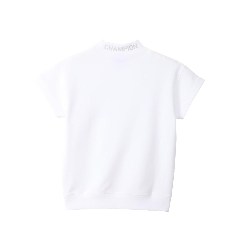 Champion TECH Short Sleeve Mock Neck Shirt UV Logo Print WEAVE® (W-BG306-010-M), Heat-Shielding, Protection, Quick-Drying, One-Point