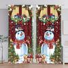 2 Pieces - Christmas Snowman Pattern Printed Curtains   Window Decorations   Home Decorations   Room Decorations
