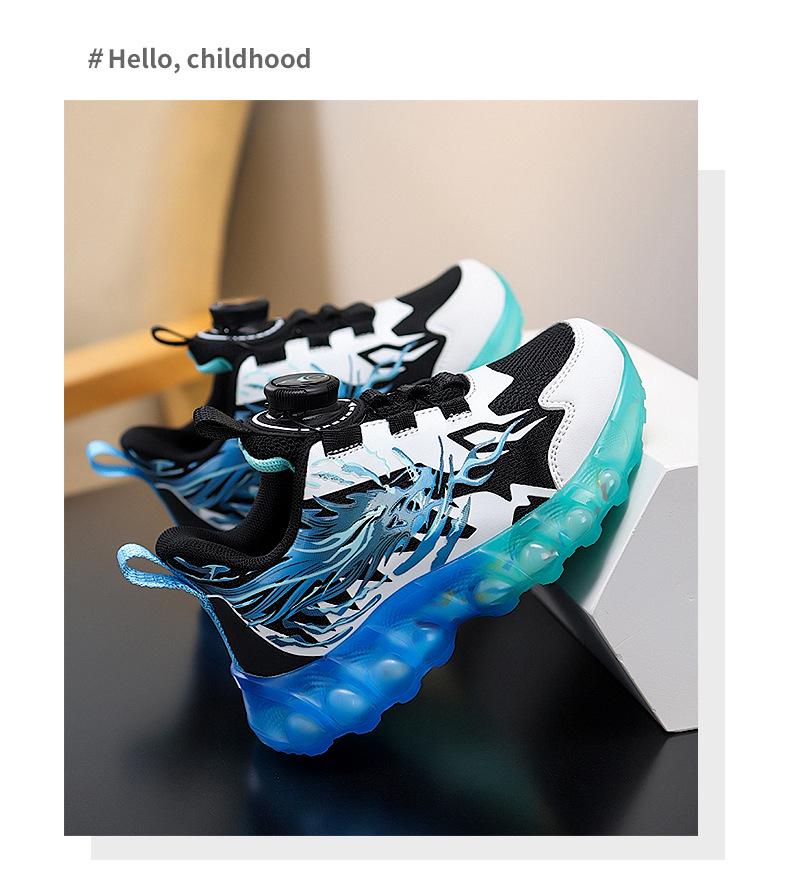 Atmungsaktive Sportschuhe für Jungen Herbst 2025 mit Drehverschluss zum Laufen