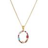 Colourful Crystal CZ 26 Capital Initial Letters Pendant Necklace For Women Gold Pendant Necklace Initial Jewelry