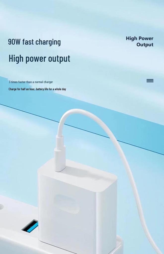 90W GaN Fast Laptop Charger for Huawei, Xiaomi, Dell, HP, and Apple