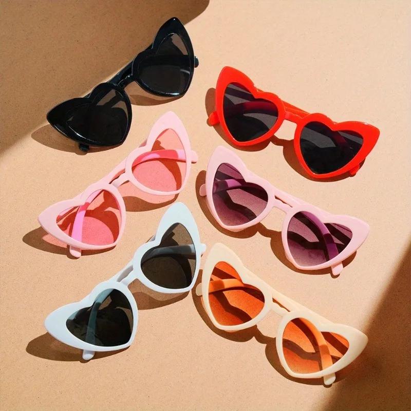 10pcs Peach Heart Glasses Frame Novelty Combination New Trendy Casual Daily Decoration Props for Men and Women Same Style Party
