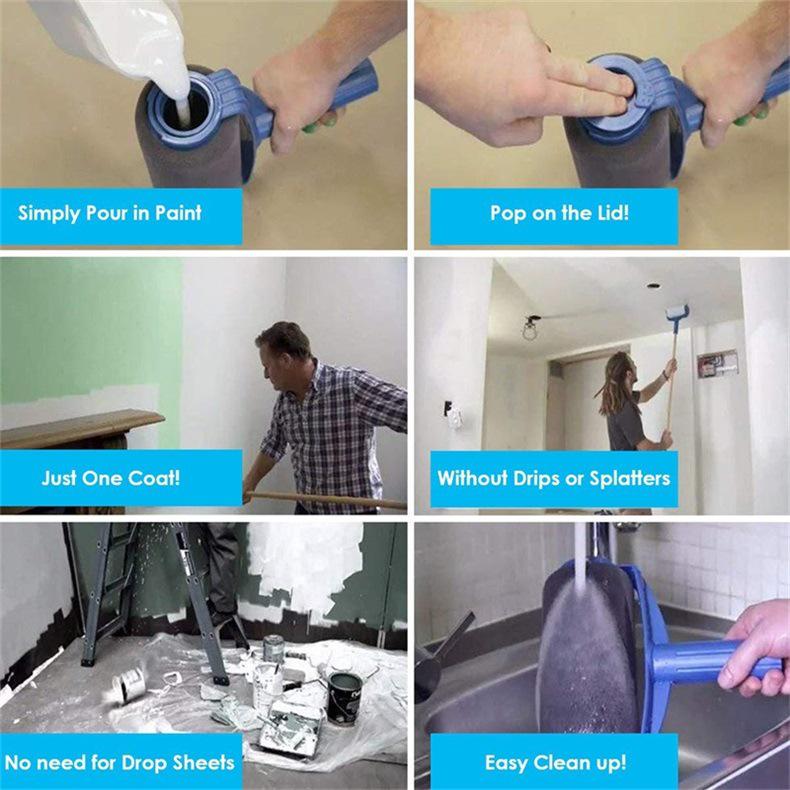 Multi-Function Seamless Paint Brush and Roller Set for Corners