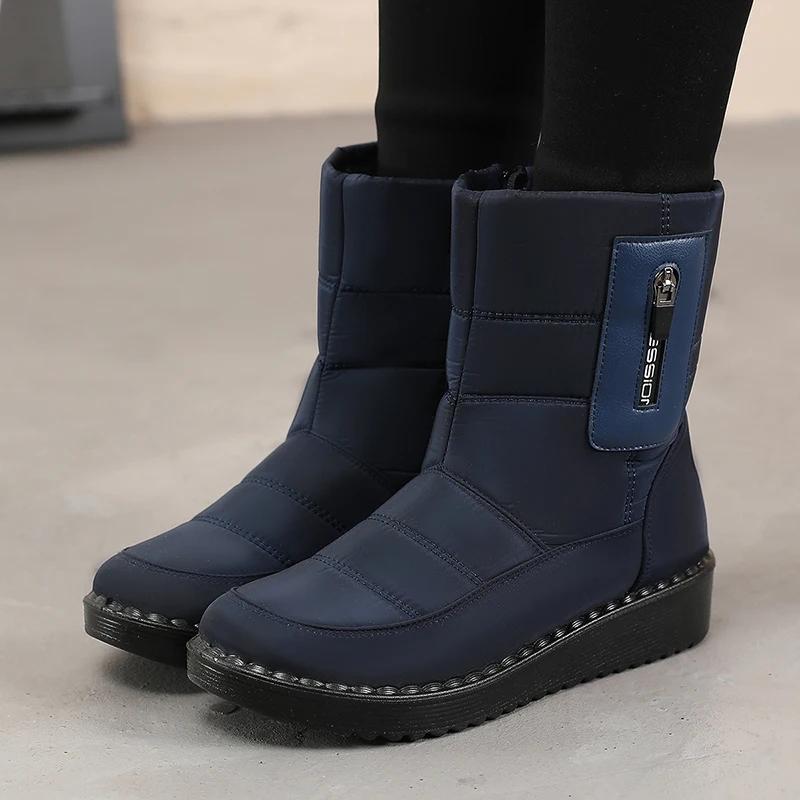 Non-Slip Waterproof Snow Boots for Women 2024 Winter Warm Cotton-Padded Shoes Woman Platform Thicked Plush Ankle Boots
