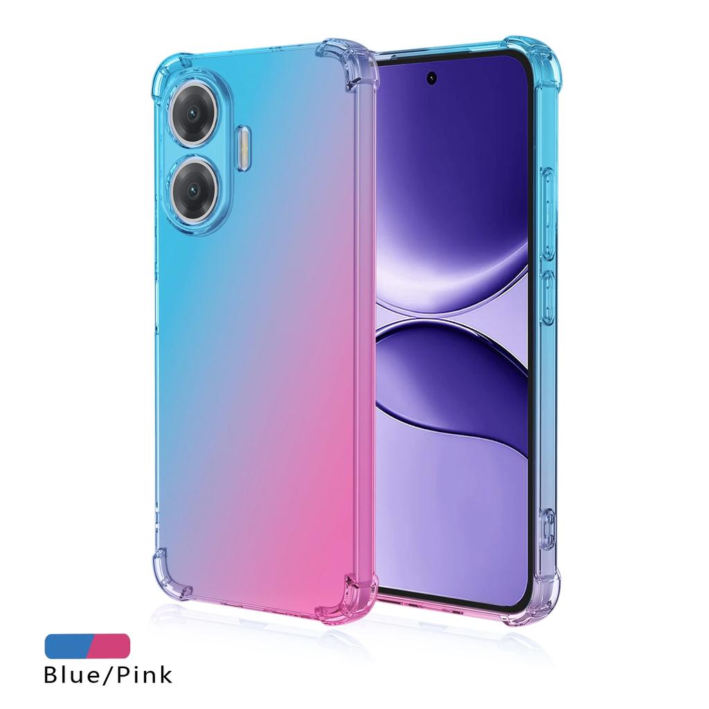 For POCO F7 5G Soft Silicone Four Corners Shockproof Phone Case For Xiaomi Redmi Turbo 4 Pro Transparent Rainbow Gradient Cover