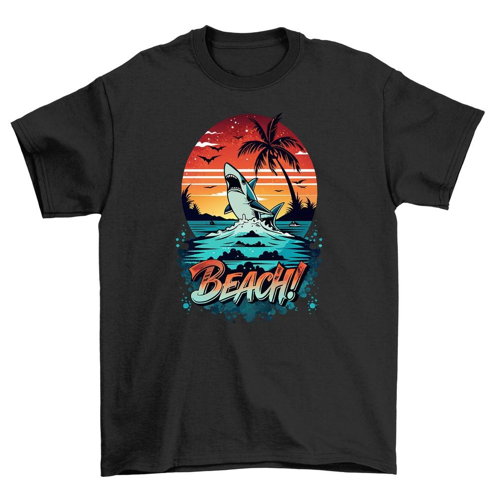 Shark Summer_5 Attack! Funny Shark T-shirt for Summer Fun, 100% Cotton Tee. Watc