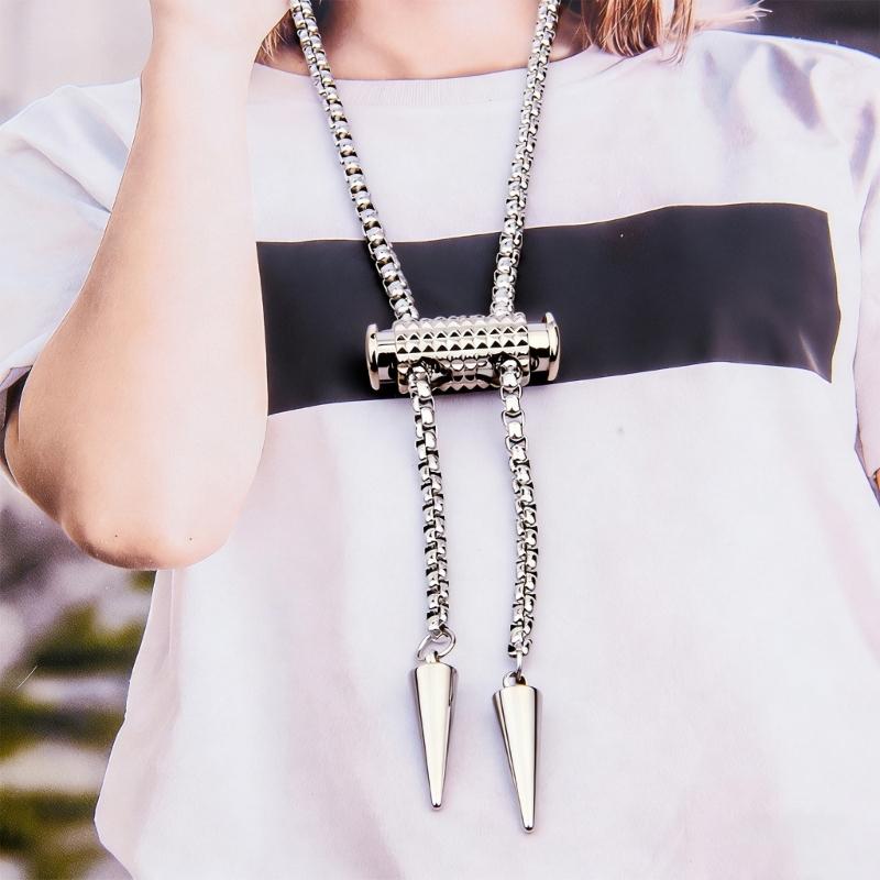 Lightweight Sliding Tapered Pendant Necklace Stainless Steel Neck Jewellery For Versatile Styling And Long Wear