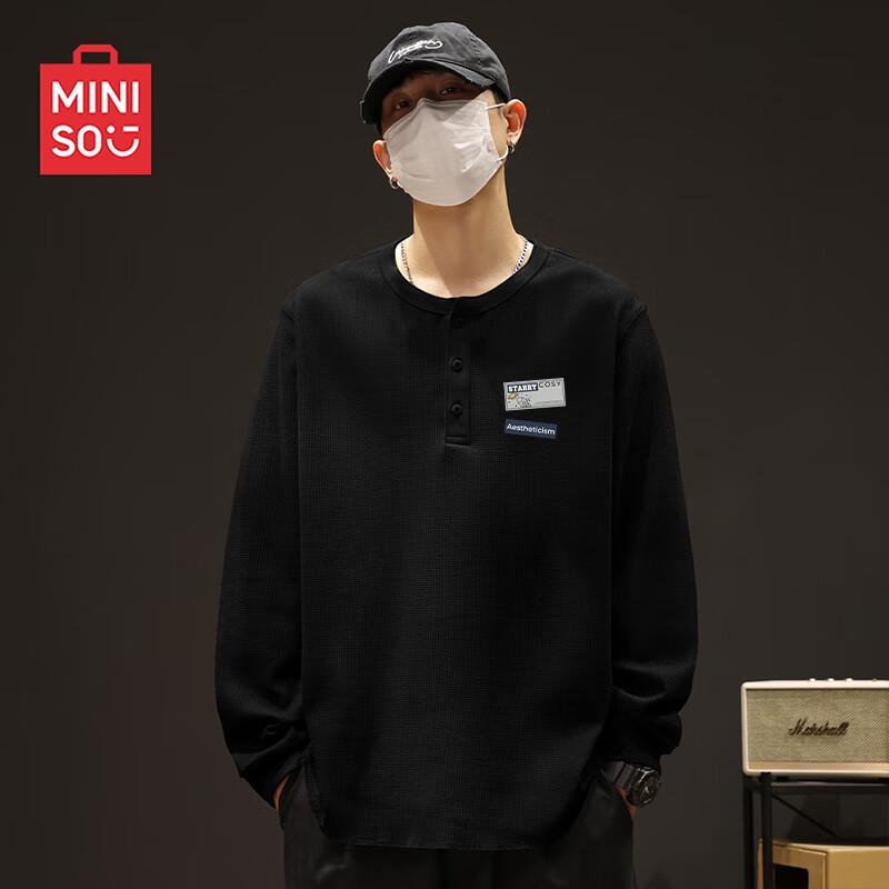MINISO Men s Henley Long Sleeve T-Shirt XL