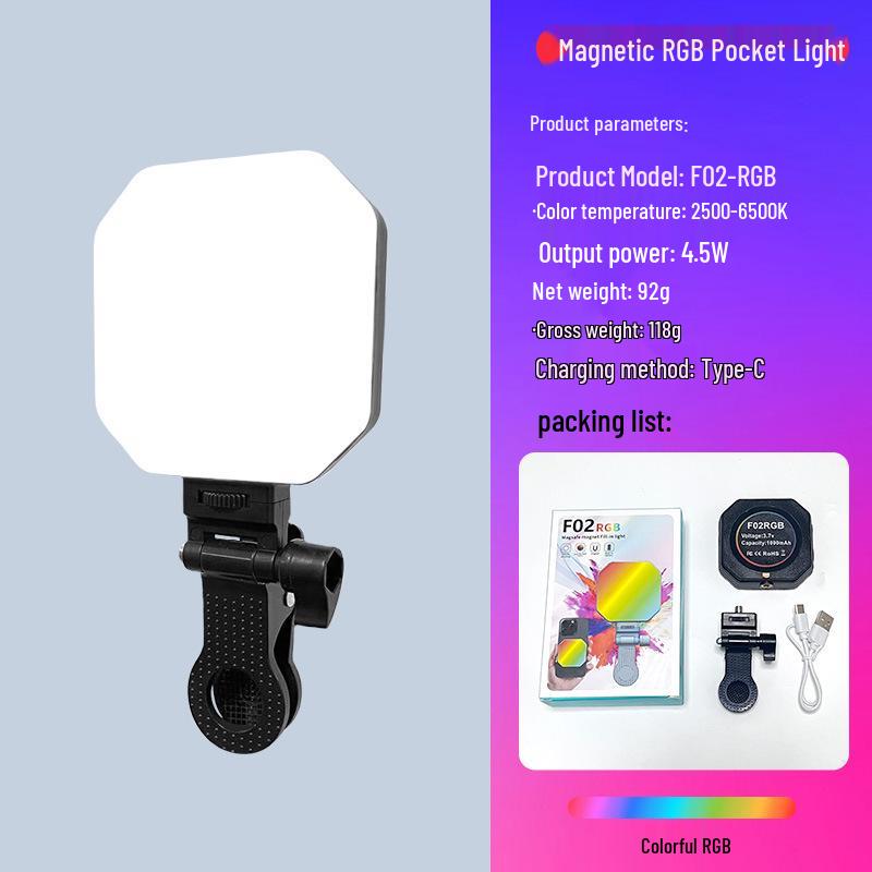 Mini RGB LED Pocket Light for Mobile Photography and Live Streaming