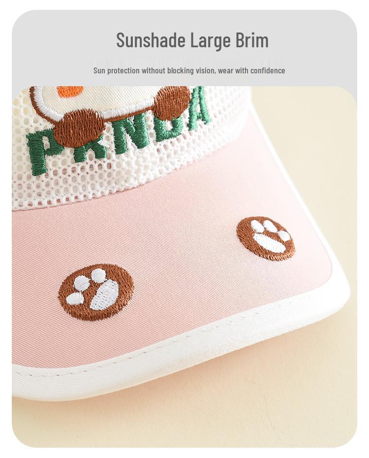 Cute Panda Mesh Hat: Children's Windproof Sun Protection Baseball Cap