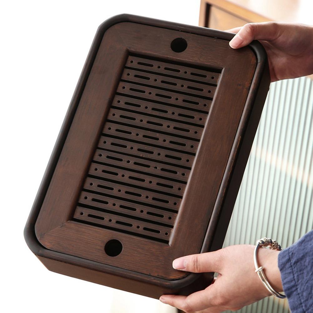 Wood Material Storage Tea Board Rectangular Shape Tea Accessory Tray Bamboo Tea Tray  Household Use