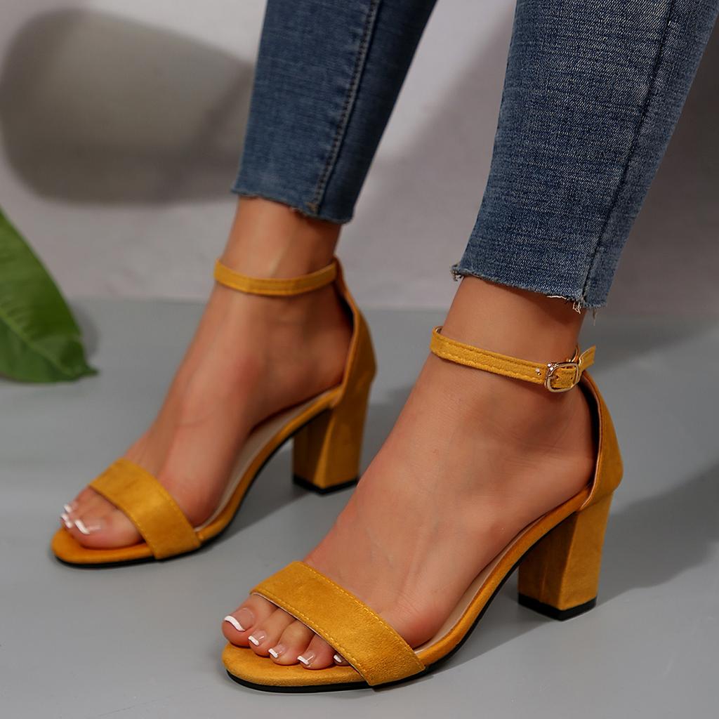 Damen High Heels Sandalen 2026 Neue Sommer Sandalen Mode Quadratisch Niedrig Elegant Kleid High Heels Schuhe Damen Outdoor Freizeit Pantoletten