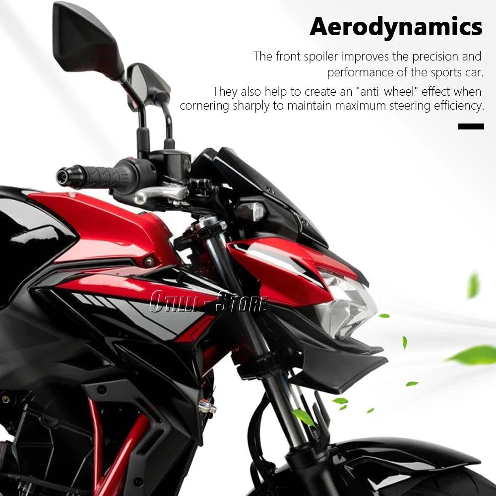 Motorcycle Sport Downforce Naked Front Spoilers Aerodynamic Wing Deflector Kit For KAWASAKI Z650 Z650 Z 650 2021-2025