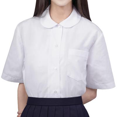 School Shawl Short Round Antibacterial and No Girls Size 170 Blouse, Uniform, Sleeves, Collar, Deodorizing, Ironing, White,