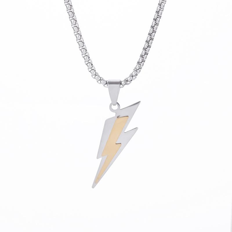 Japanese Niche Design Trendy Brand Lightning Necklace Trendy Men and Women Hip Hop Long Sweater Chain