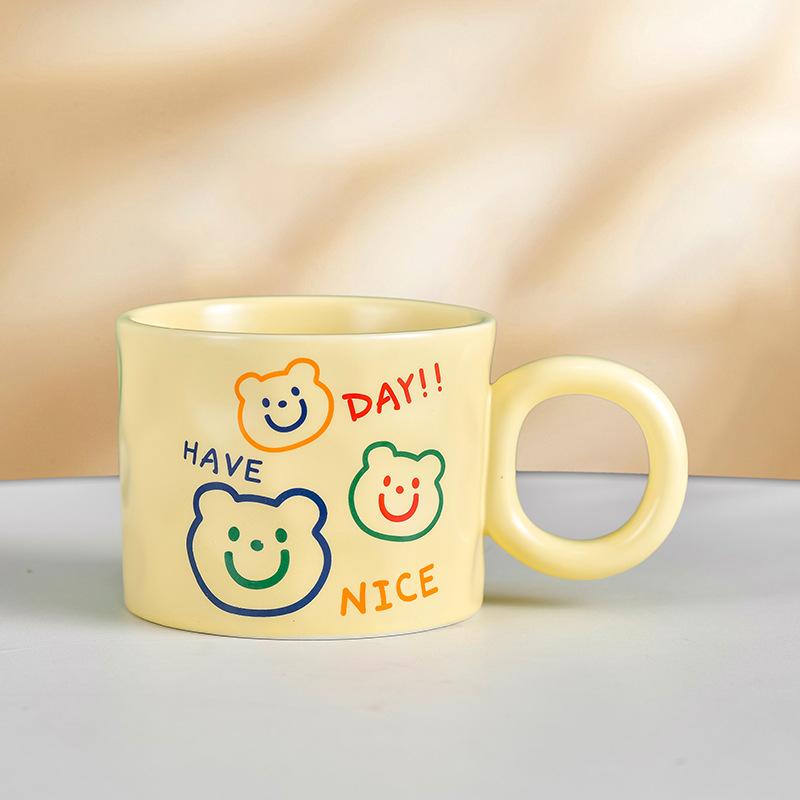 

Корейская керамическая кружка высокой ценности Мужская и женская парная Для питья воды на завтрак Молоко для чая День святого Валентина 301-400ml