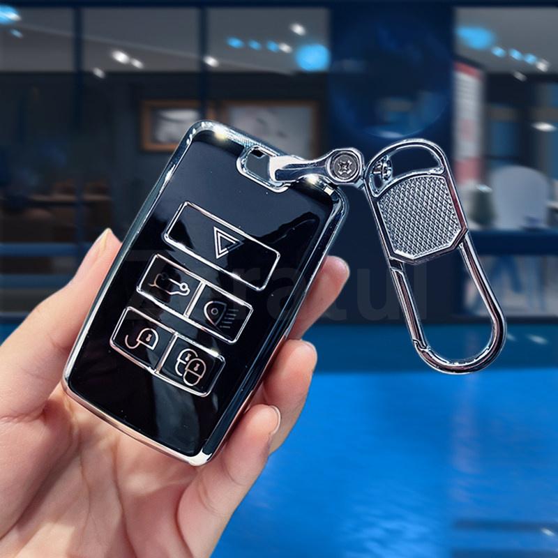 Auto Keyless For Land Rover Range Rover Evoque Discovery Sport Velar Tpu Car Key Case Cover For Jaguar Xe E-Pace Xf Keychain