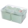 4 Grid Divider Refrigerator Storage Box with Lid Multifunction Container Household for Biscuit Beard Small Snack