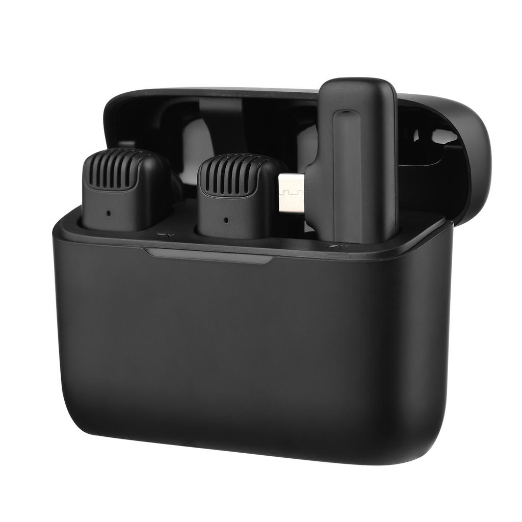 Portable One Trigger Two Wireless Microphone System with 1 Receiver & 2 Clip on Microphone 20M Transmission Range Built