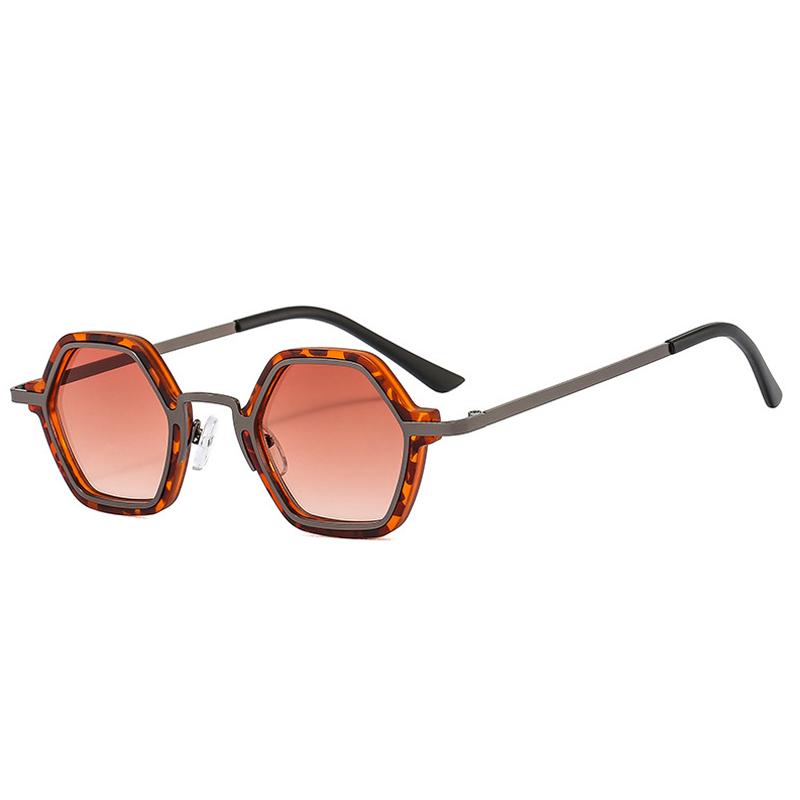 SHAUNA Retro Punk Men Polygon Square Sunglasses Fashion Clear Ocean Gradient Lens Eyewear Women Trending Sun Glasses UV400