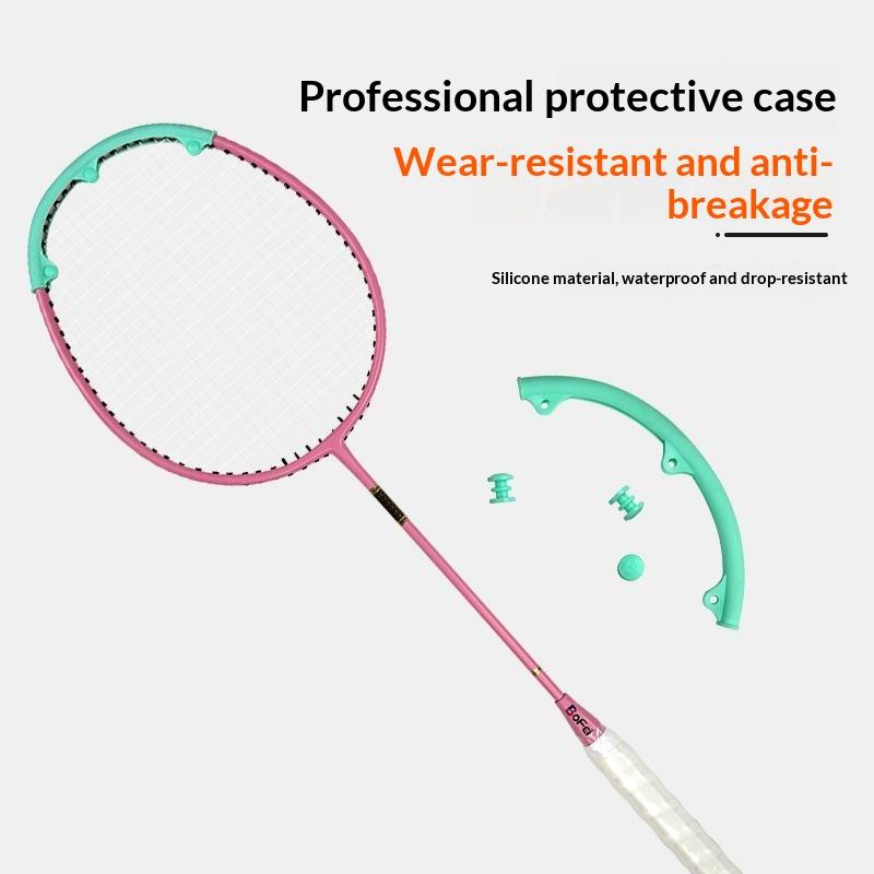 2Pcs 19cm Durable Silicone Badminton Racket Head Protection Strips Prevent String Breakage for Outdoor Indoor Sports Matches