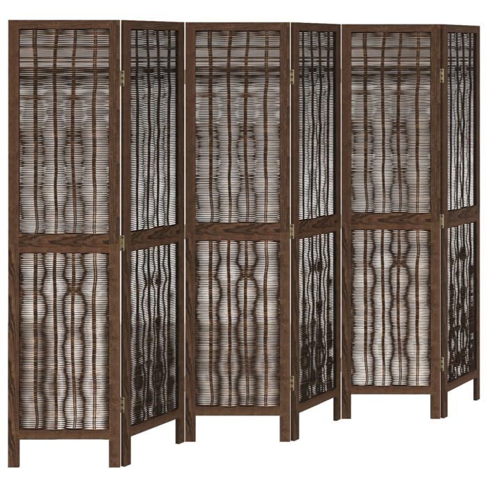 VidaXL Room Divider 6 Panels, Room Separator, Privacy Screen, Folding Screen Bedroom Living Room, Dark Brown 358665