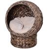 Water Hyacinth Cat Basket With Cushion Cat Bed Pet Bed 50 Cm X 42 Cm X 60 Cm Brown And Beige