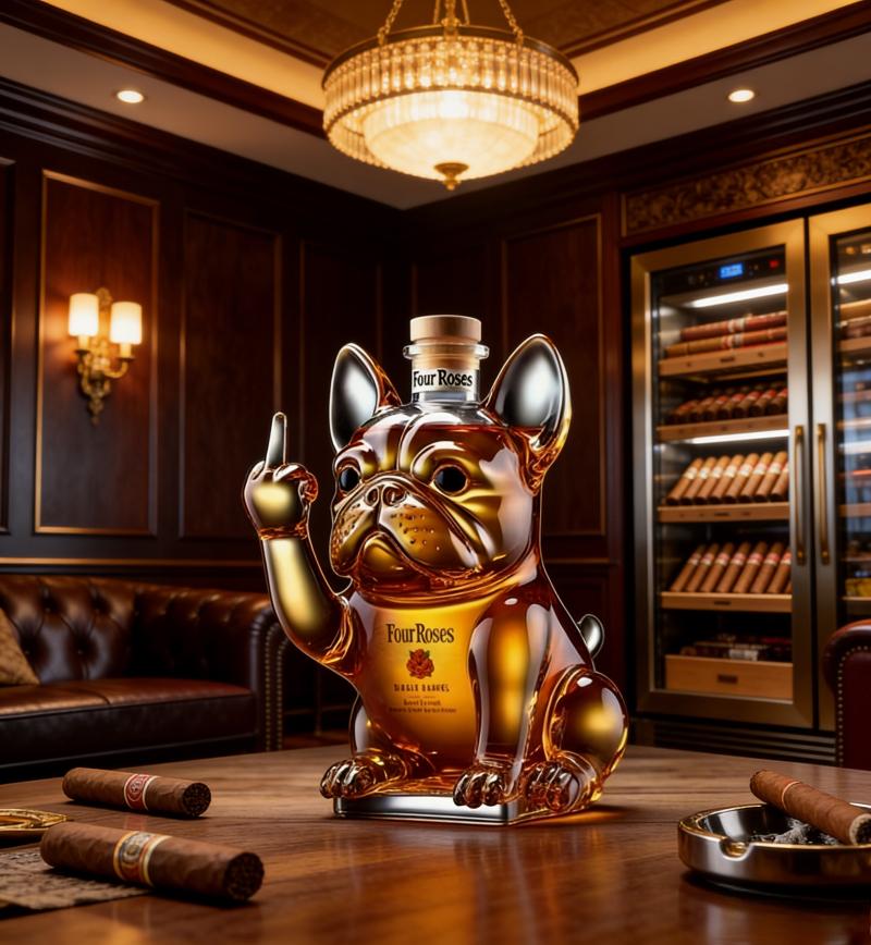 Fransk Bulldogformad Whiskeykaraff Nyhet Glas Spritspridare Barutrustning Gåva