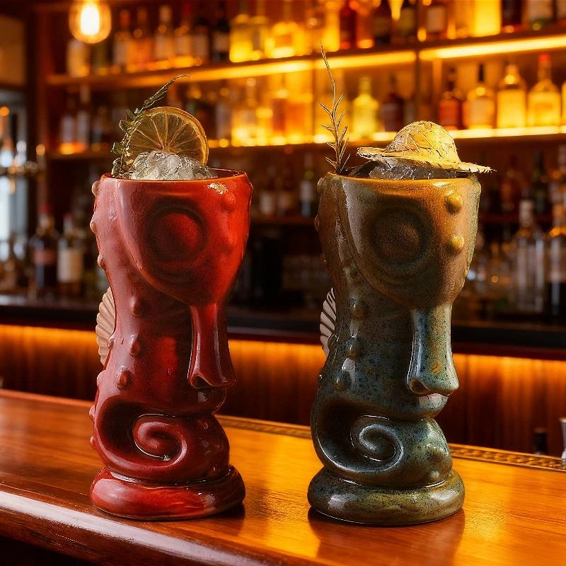 Creative Hawaiian Cocktail Cup Home Decoration Accessories Halloween Personalized Wine Cup Ceramic Beverage Mug Christmas Gift