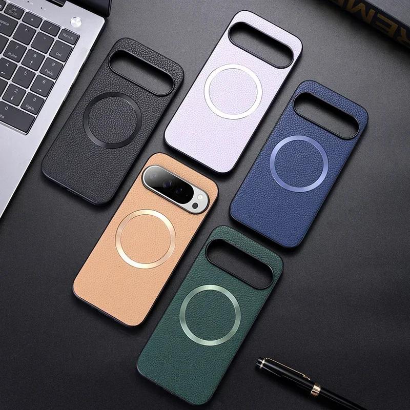 PU Leather Magnetic Phone Case for Google Pixel  10 9  7 8 Pro XL 6A 7A 8A 9A 10A for Magsafe Wireless Charging Shockproof Cover