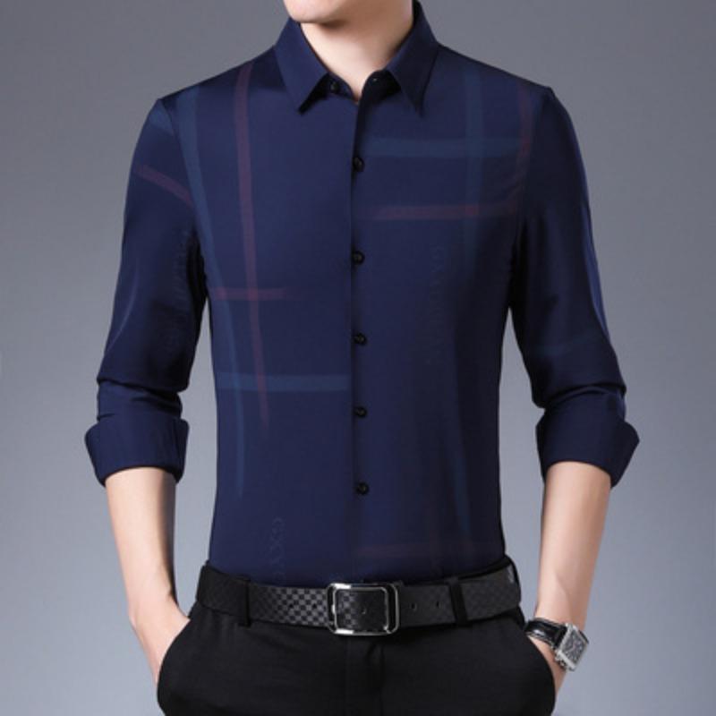 New One Piece Spring and Autumn New Men's Business Casual Long-sleeved Shirt Youth Shirt